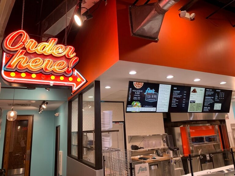 Outdoor drive-thru digital menu board in Houston