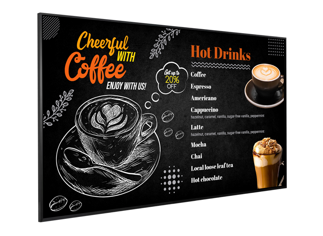 Create classy digital signage chalk menu design for your restaurant by free digital signage software