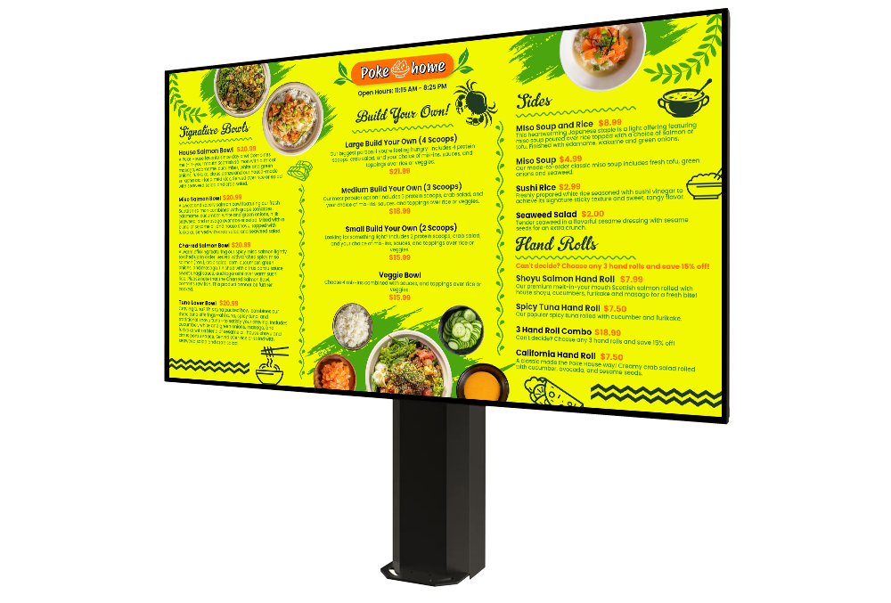 Poke bowl menu designs with MenuRepo restaurant menu design tool