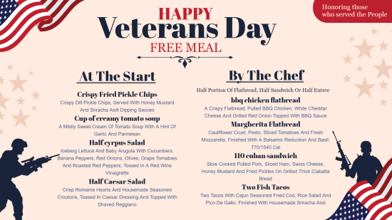 Veterans Day Menu Playlist