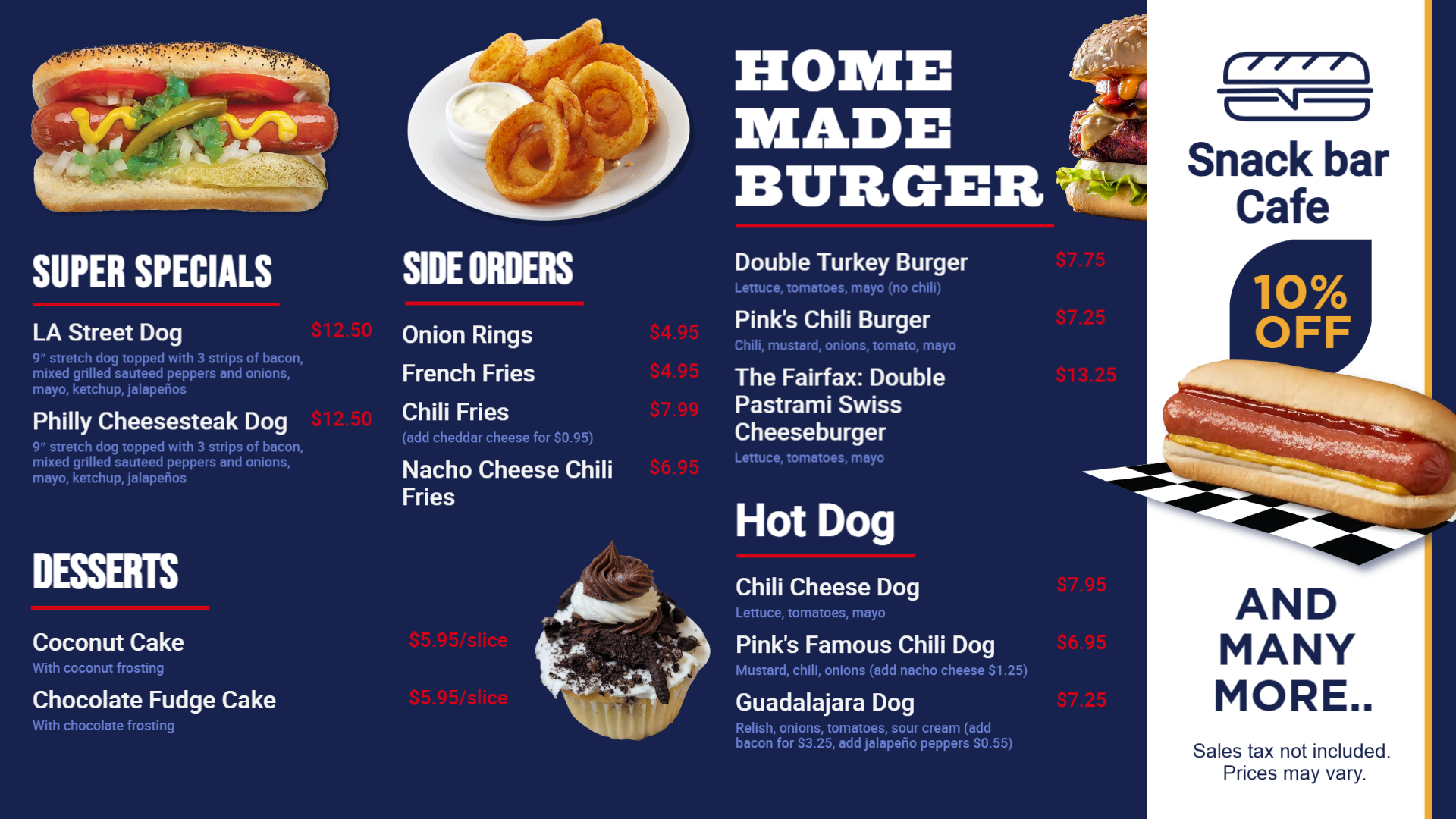 Snack Bar Menu template