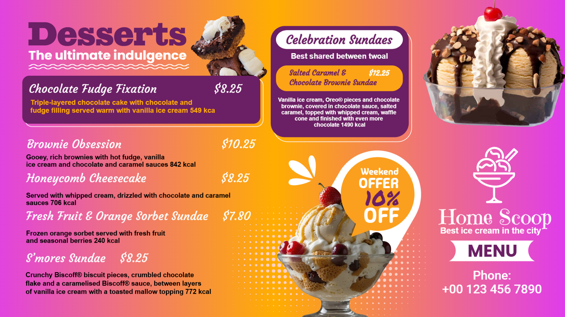 Ice cream menu design