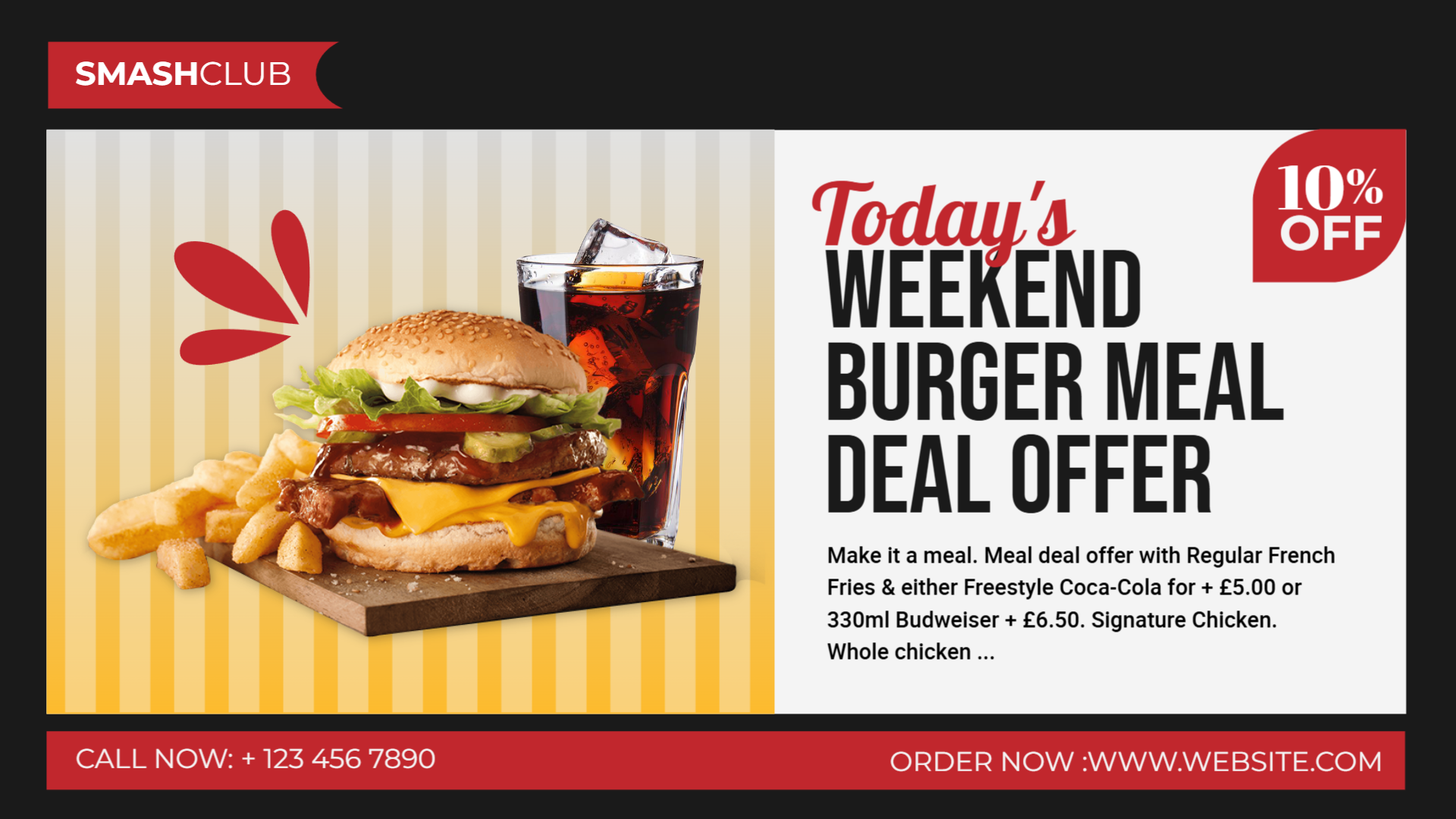 Burger meal deal