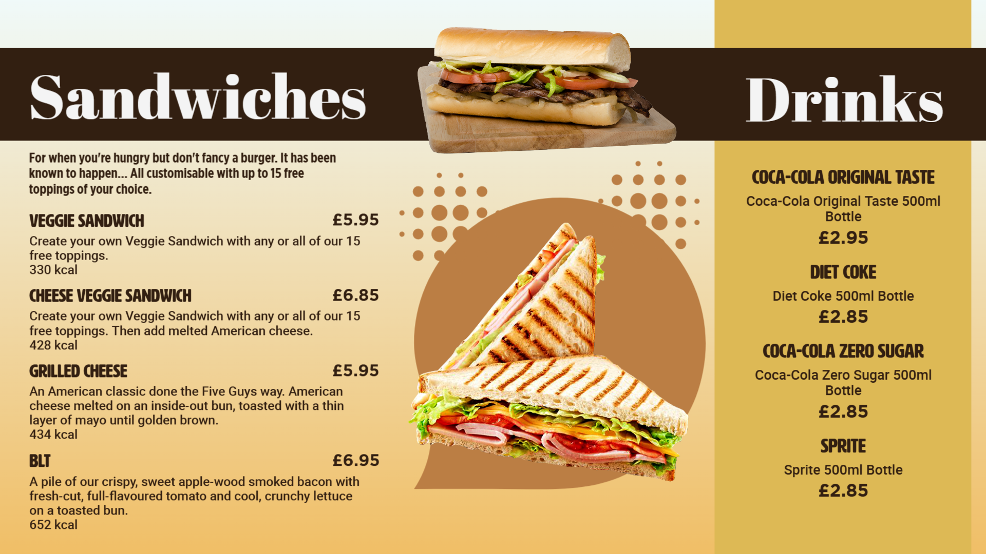 Sandwich Digital menu Template