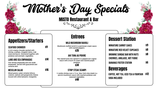 Happy Mother's Day Menu design Ideas