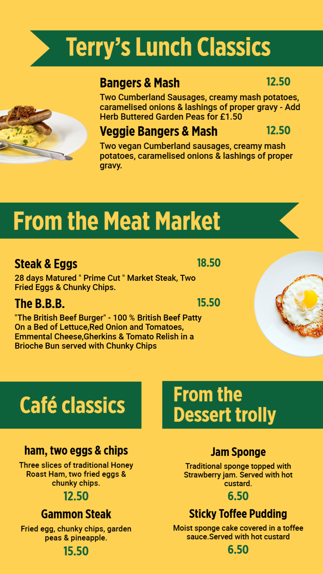 Brunch digital split menu design