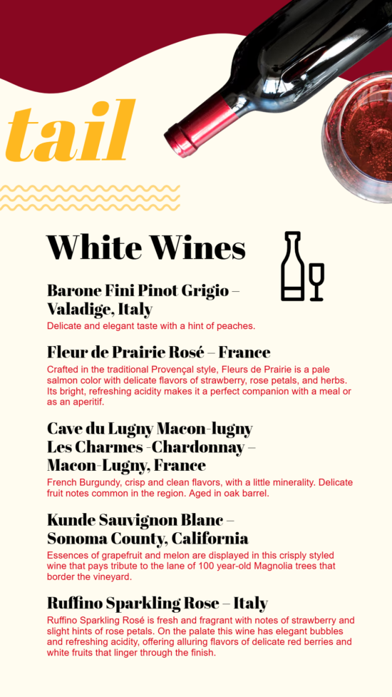 Cocktail & Wine Digital Menu