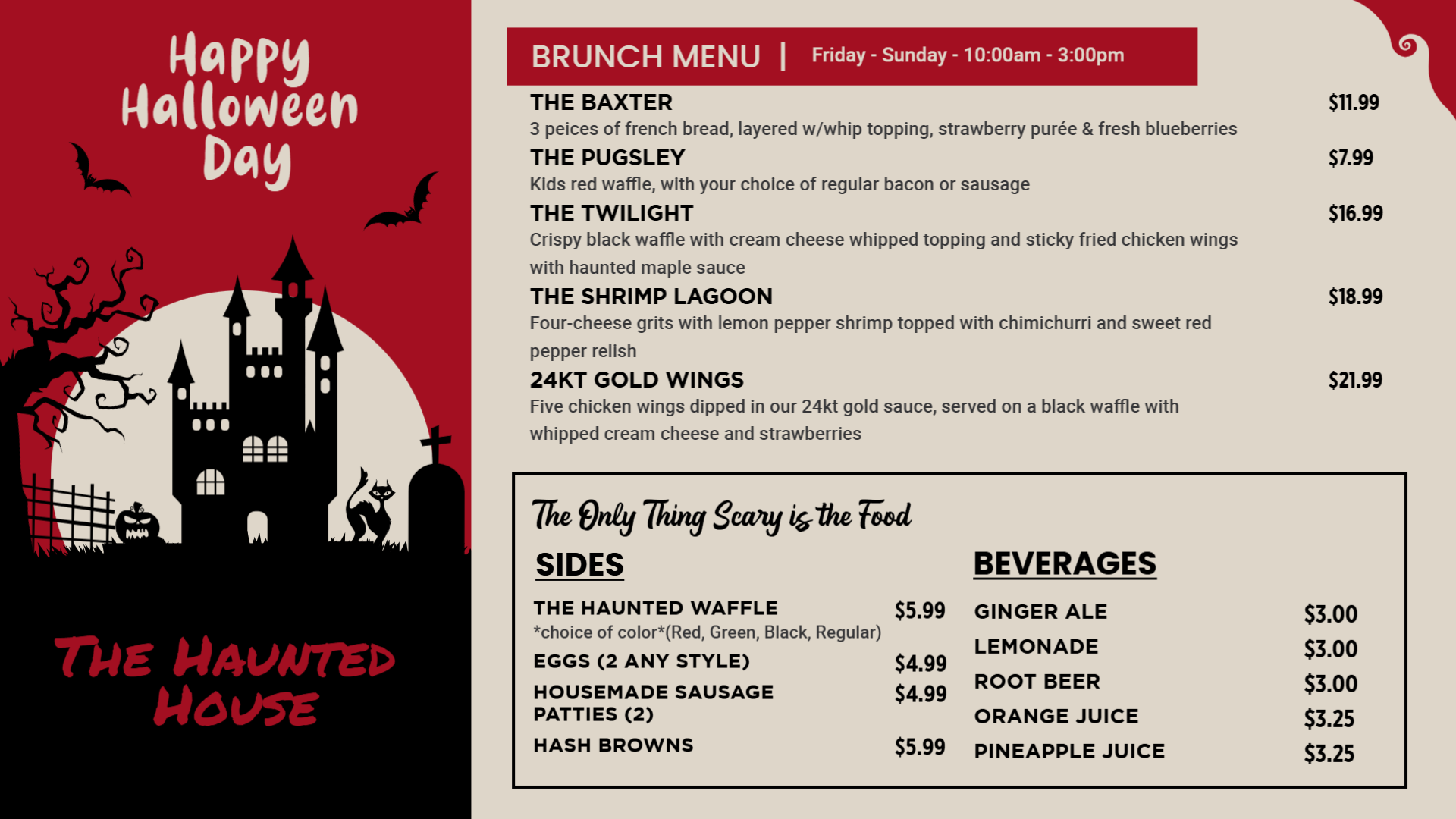Happy Halloween Day Menu Design
