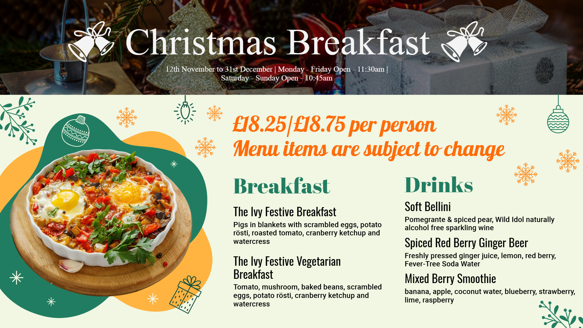 Christmas Breakfast Menu Ideas